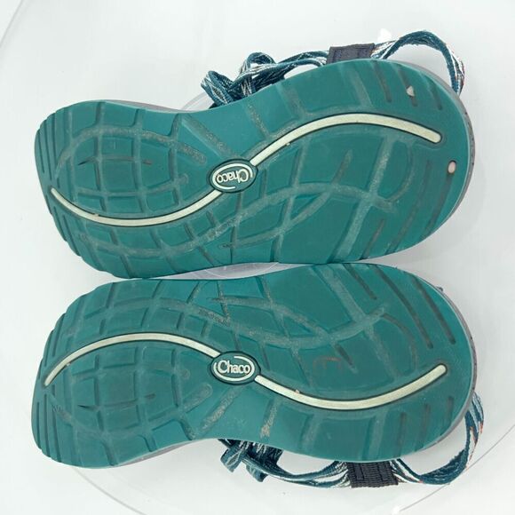 Chaco Women ZX/2 Sandal Size 10 Outdoor Hike Teal Strappy Thong Adjustable Shoe - Picture 11 of 14